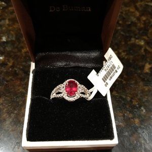 2.338 cttw. NWT *SALE*Ruby & White Topaz Ring